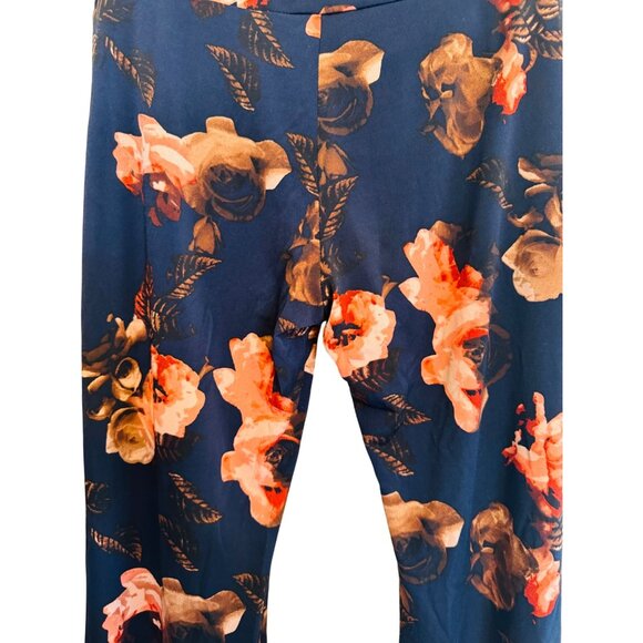 2/$30 Altar'a State Large Floral Print Bell Bottom Pants Polyester & Spandex - Picture 6 of 12